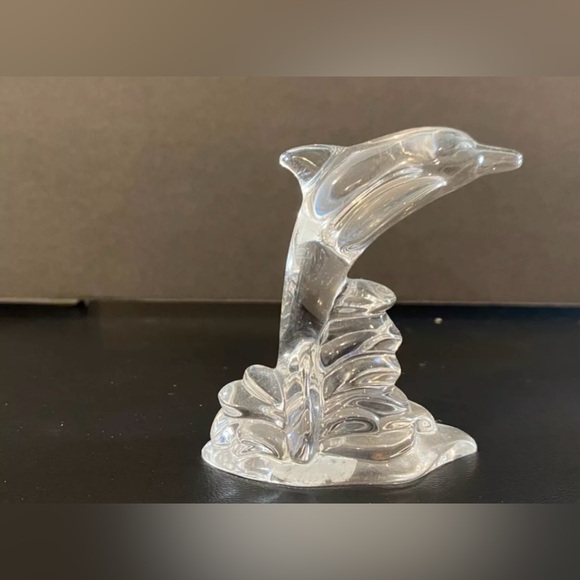 Lenox Elephant & Dolphin Lot Lead Fine Crystal Figurine Czech Republic EUC - Picture 3 of 7